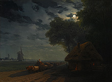 Украинский пейзаж с чумаками при луне :: Айвазовский Иван Константинович, 1869 год