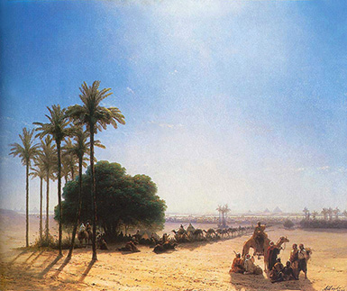 Караван в оазисе. Египет :: Айвазовский Иван Константинович, 1871 год