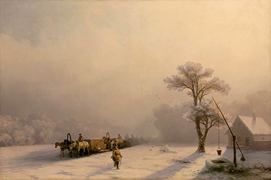 Зимний обоз в пути :: Айвазовский Иван Константинович, 1857 год