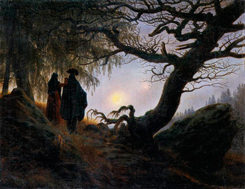 Двое, созерцающие луну :: Фридрих Каспар, (1819–1820 г.)