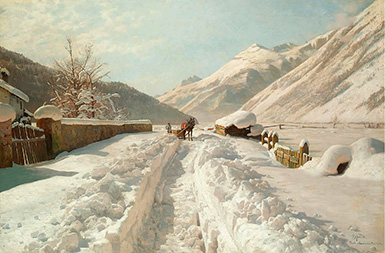 Зима в Понте Камповасто, Швейцария :: Петер Мёрк Мёнстед, 1914 год