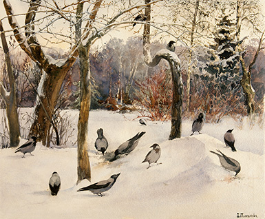 Пейзаж с воронами :: Поленова Елена Дмитриевна, 1880-е
