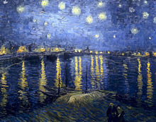Звёздная ночь над Роной :: Ван Гог, 1888 год (синяя звёздная французская ночь)