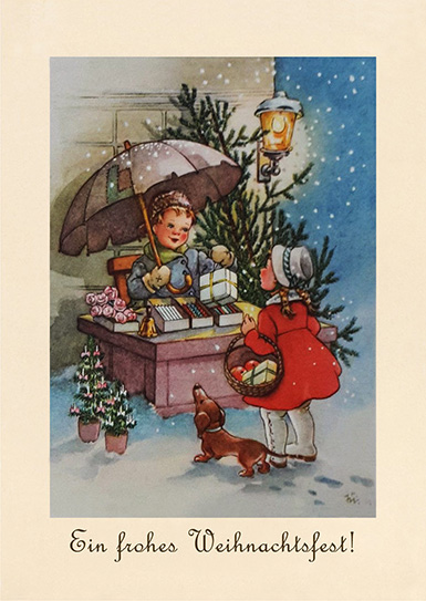 С Рождеством! :: рисунок Эльфриды Тёр (немецкая рождественская открытка)