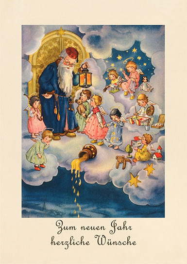 Тёплые пожелания нового года :: рисунок Эльфриды Тёр (немецкая рождественская открытка)