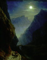 Дарьяльское ущелье в лунную ночь :: Айвазовский Иван Константинович, 1868 год
