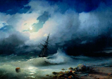 Буря на море лунной ночью :: Айвазовский Иван Константинович, 1853 год