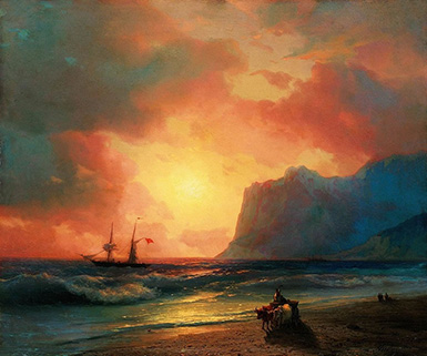Заход солнца на море :: Айвазовский Иван Константинович, 1866 год