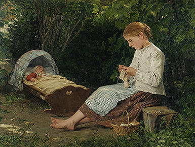 Маленькая вязальщица :: Альберт Анкер, 1885 год
