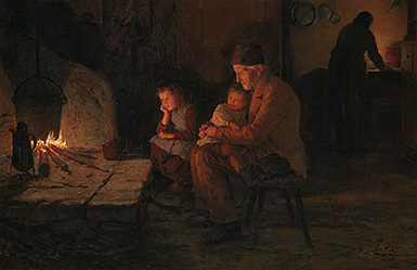 С бабушкой и дедушкой :: Альберт Анкер, 1892 год