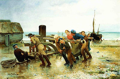 Буксировка корабля :: Генри Бэкон, 1891 год
