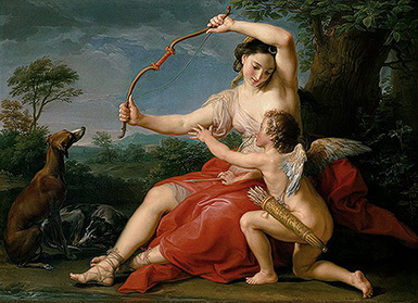 Диана и Купидон (Diana and Cupid) :: Помпео Джироламо Баттони, 1761 год