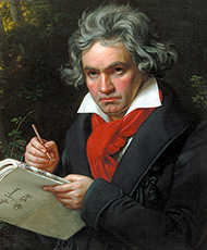 Людвиг Ван Бетховен во время работы над «Торжественной Мессой» :: Йозеф Карл Штилер, 1820 год
