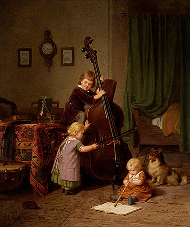 Урок музыки :: Кристиан Эдуард Бетчер, 1860 год