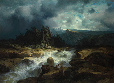 Горный поток в преддверии бури :: Александр Калам, 1848 год