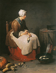 Женщина, чистящая репу :: Жан Батист Симеон Шарден, 1738 год