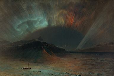 Северное полярное сияние (Aurora Borealis) :: Фредерик Эдвин Чёрч, 1865 год
