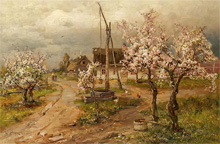 Пейзаж с цветущими деревьями :: Клевер Юлий Юльевич, 1916 год