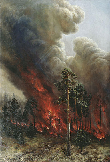 Лесной пожар :: Денисов-Уральский Алексей Кузьмич, 1897 год