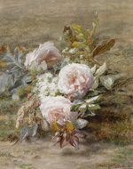 Цветочный натюрморт с розами (A Flower Still Life With Roses) :: Герардина Якоба Бакгейзен (1826–1895)