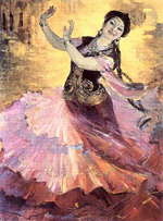 Казахский вальс (портрет Шары Жиенкуловой) :: Исмаилова Гульфайрус, 1958 год