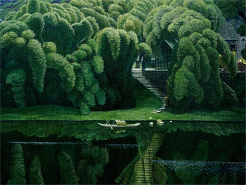 Волшебный пейзаж с ивами :: китайский художник Jian Chong Min