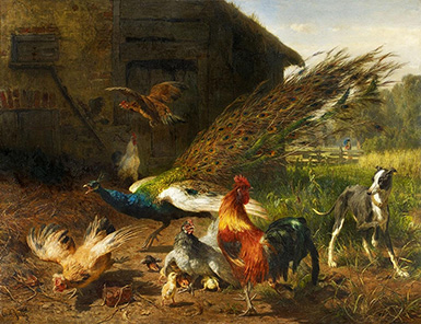 Собака на птичьем дворе :: Карл Ютц, 1872 год