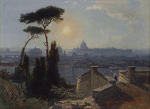 Рим, вид от церкви Тринита-деи-Монти :: Карл Линдеманн-Фроммель, 1871 год