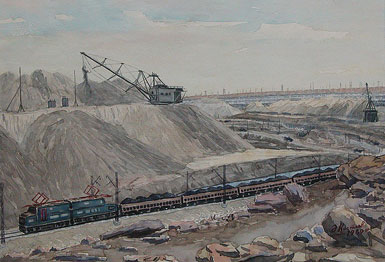 Каратау, добыча угля :: Кастеев Абильхан, 1960 год