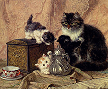 Знакомимся с чайником :: Генриетта Роннер-Книп :: Кошки в живописи