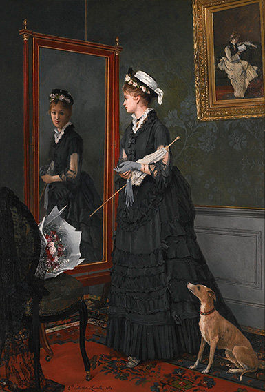 Элегантная женщина перед зеркалом :: Камиль-Леопольд Лассаль, 1874 год