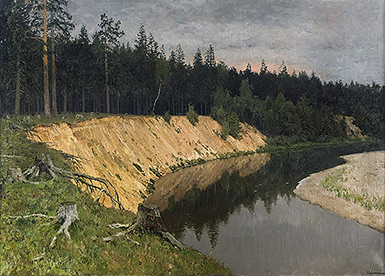Лесистый берег. Сумерки :: Исаак Ильич Левитан, 1892 год