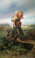 Дети бегущие от грозы :: Маковский Константин Егорович, 1872 год