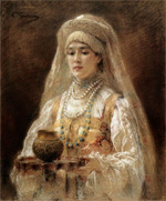 Женский портрет (Чарка мёду) :: Маковский Константин Егорович, 1910 год