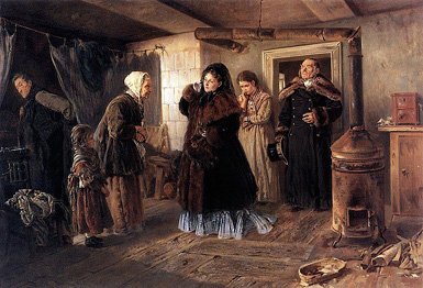 Посещение бедных :: Маковский Владимир Егорович, 1874 год