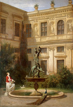 Двор с гротом в мюнхенской королевской резиденции (Фонтан «Персей») :: Ханс фон Маре, между 1862 и 1863