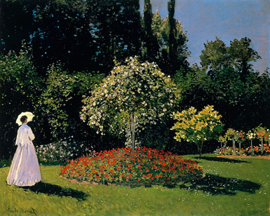 Жанна-Маргарита Лекадр в саду :: Оскар Клод Моне, 1866 год