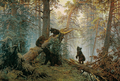 Утро в сосновом лесу :: Шишкин Иван Иванович, Савицкий Константин Аполлонович, 1889 год
