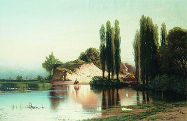 Пейзаж с рекой в Малороссии :: Орловский Владимир Донатович, 1883 год