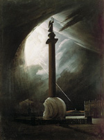 Александровская колонна во время грозы :: Раев Василий Егорович, 1834 год