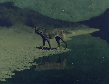 Лунный свет, волк :: Фредерик Сэкрайдер Ремингтон, около 1909 года