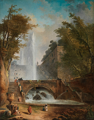 Лестница и фонтан в парке римской виллы :: Юбер Робер, 1770 год