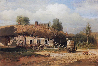 Пейзаж с избушкой :: Саврасов Алексей Кондратьевич, 1866 год