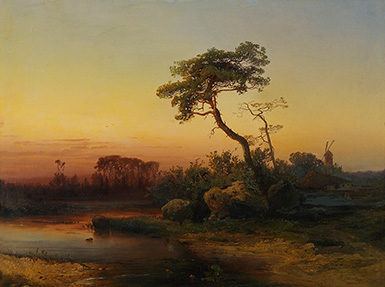 Пейзаж с сосной :: Саврасов Алексей Кондратьевич, 1854 год