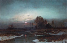 Осенний пейзаж с заболоченной рекой при луне :: Саврасов Алексей Кондратьевич, 1871 год