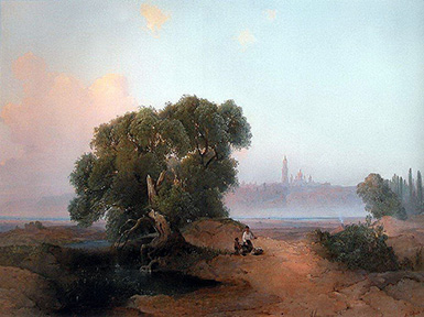 Вид Киева с Днепра на Печерскую лавру :: Саврасов Алексей Кондратьевич, 1852 год