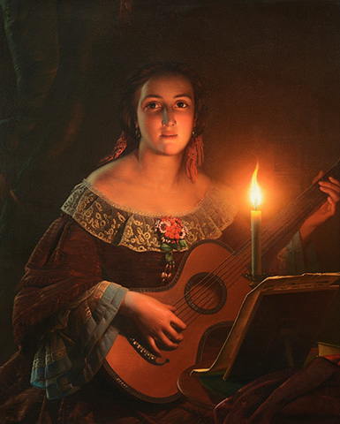 Девушка, играющая на гитаре :: Петрус Ван Шендель