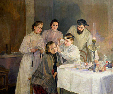 Медицинский осмотр в русской богадельне :: Шанкс Эмилия Яковлевна, между 1880–1900