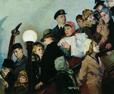 На эскалаторе. Московское метро :: Шегаль Григорий Михайлович, 1941–1943 гг.