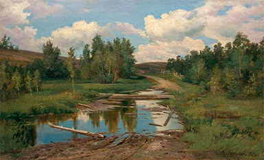 Лесной пейзаж. Дорога :: Шишкин Иван Иванович, 1876 год